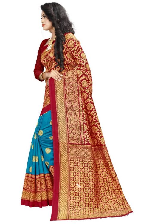 Stylish Multicolored Art Silk Jacquard Sarees For Women