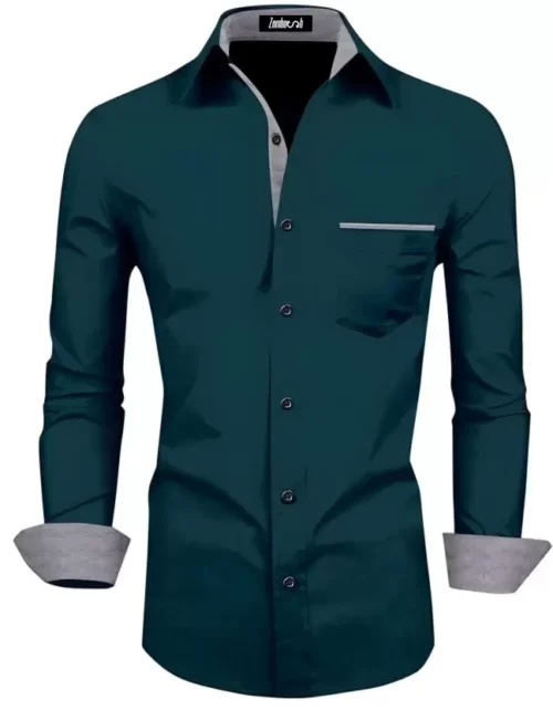 Zara-collecton-Men Regular Fit Solid Spread Collar Casual Shirt