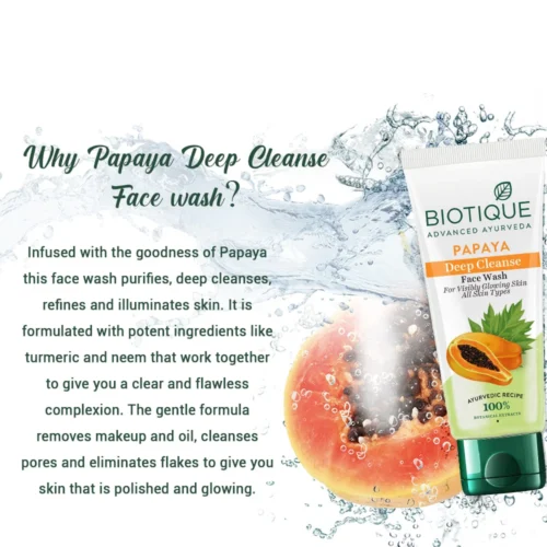 Biotique Advanced Ayurveda Papaya Deep Cleanse Face Wash