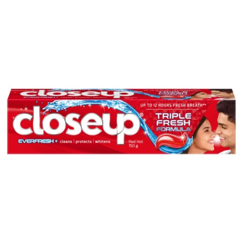 Closeup Triple Fresh Formula Anti-Germ Gel Toothpaste Red Hot